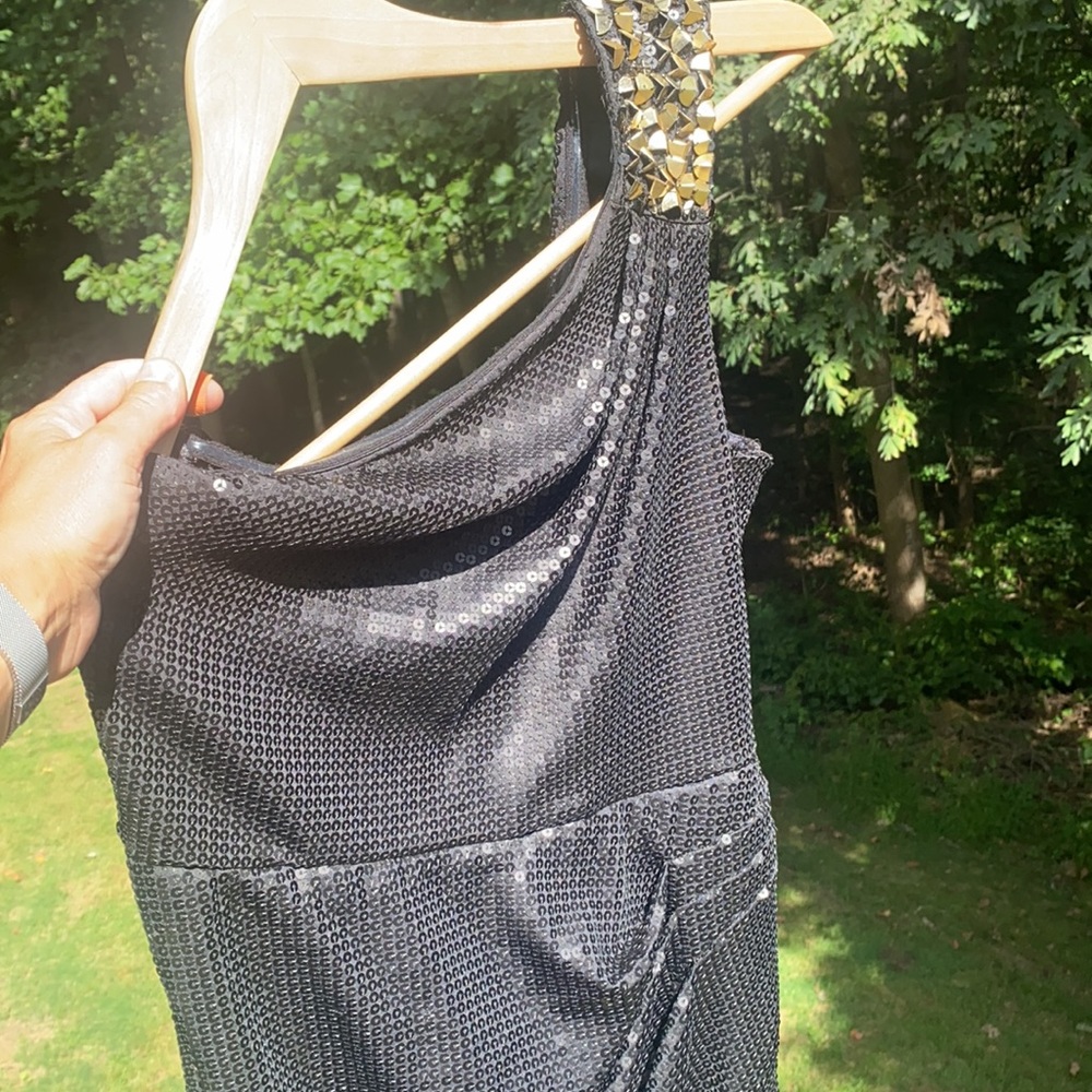 Matthew Williamson One Shoulder Sequined Gold Gown Greek Goddess